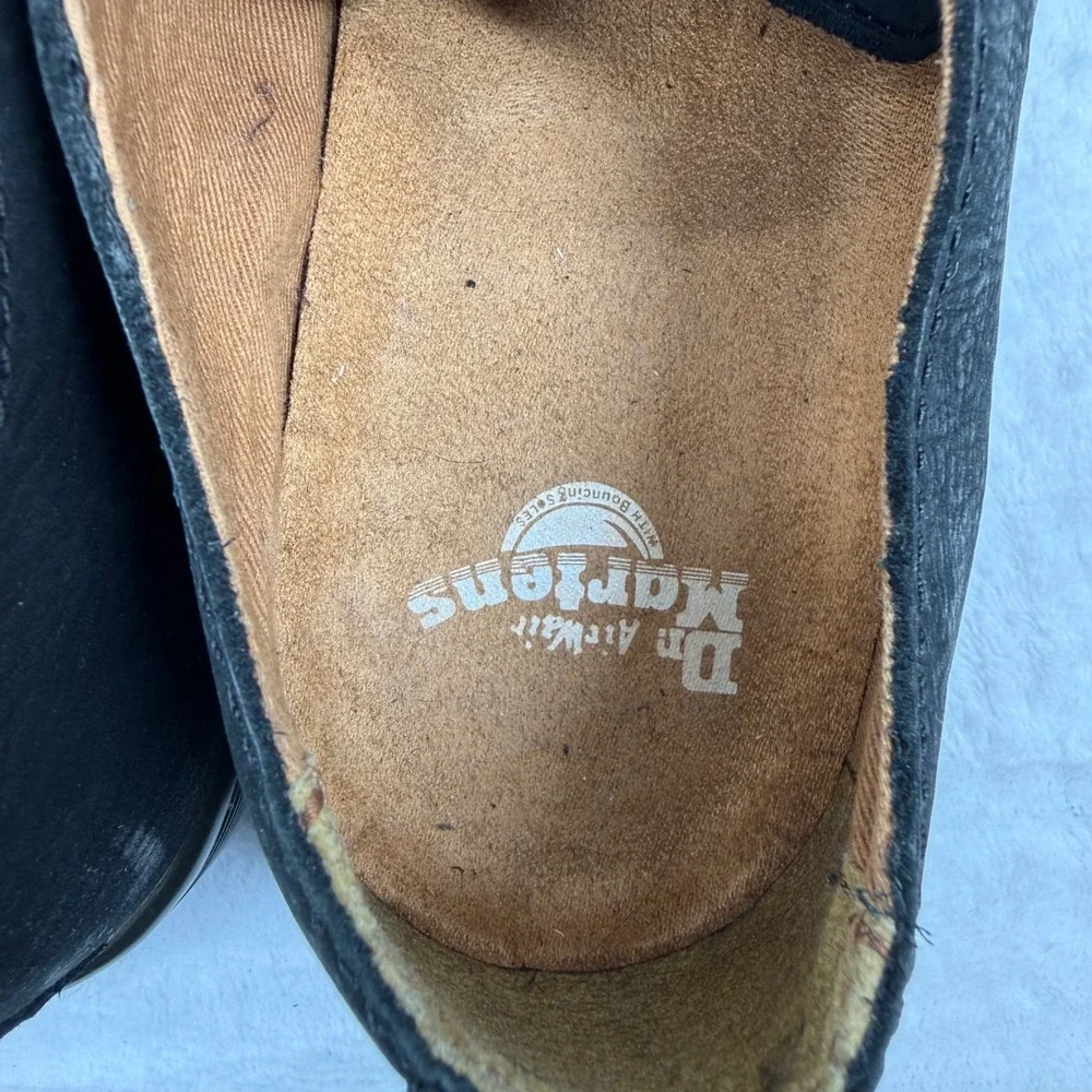 Dr. Martens Will Desert Shoe Mens Black‎ Textured Leather Lace Up Oxfords READ